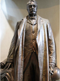 The original bronze statue placed in Pennsylvania Station. It now resides in the Railroad Museum of Pennsylvania.